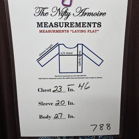 Cowgirl Hardware Womens Western Top Rhinestone Long Sleeve Sz L Lace Back Boho - Picture 11 of 12